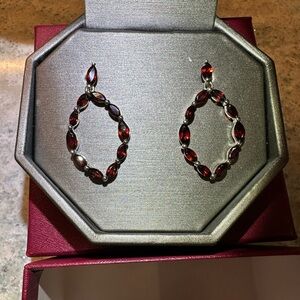 Marquise Garnet Drop Earrings
